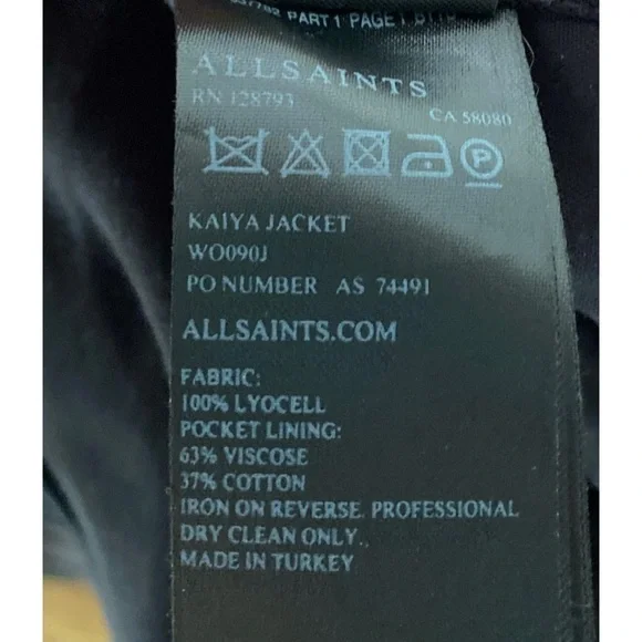 All Saints Kaiya Ink Blue Utility Jacket 4​​​​​ - Picture 4 of 10